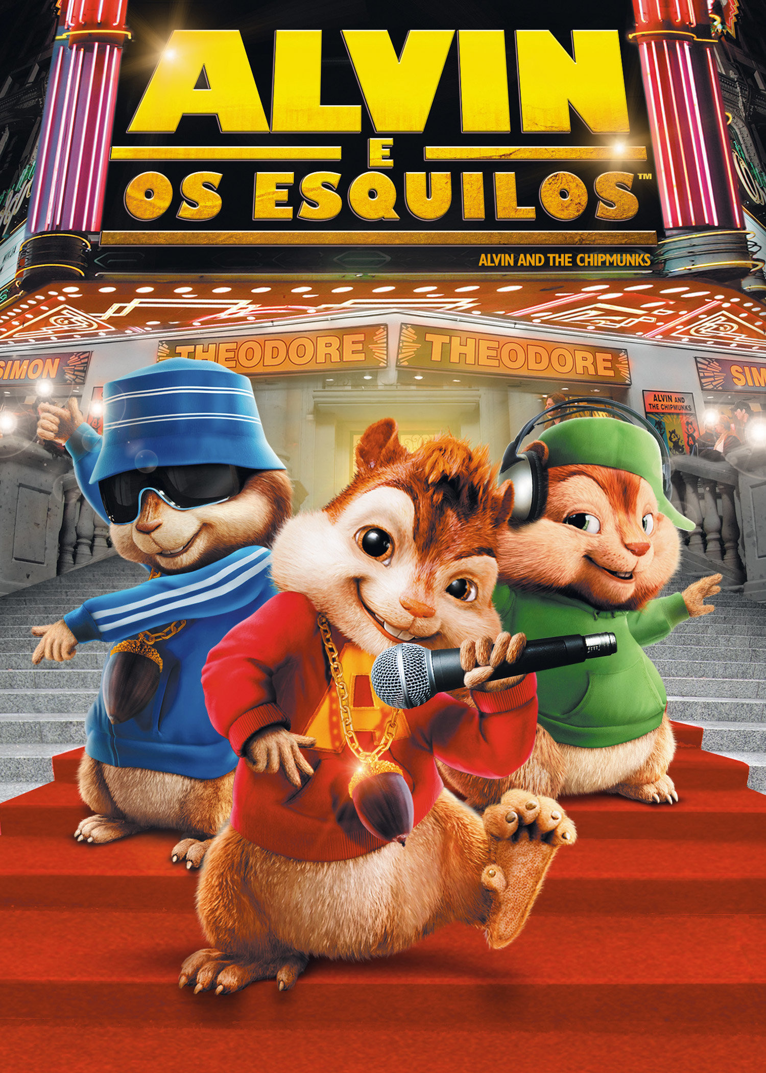 Um personagem de desenho animado do filme alvin e os esquilos