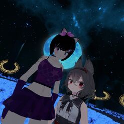 Little sister Joshy and my VRC Daughter KitaKane