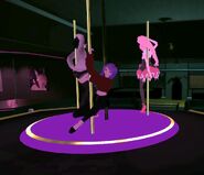 Dancing with AughtyVon and Kasumi.