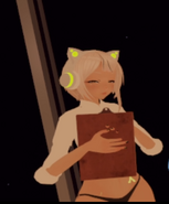 Reagan carrying around a clipboard and taking important notes during Price of Love
