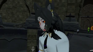 Alpha grows fur on his neck, and his tail and hair expand.