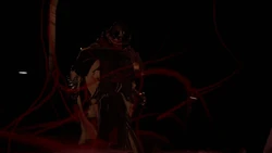 A hooded creature in the sanctuary