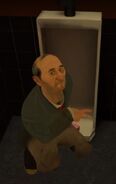 Poor old Kenzo lost in The Great Pug trying to eat a Urinal Cake