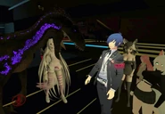 Meeting the Dancing Raptor (portrayed by Foreigner).