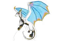 Faedragon.jpg (281 KB) Fae's original sketch of her dragon form, based off of her avatar's colors.
