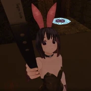 A yandere Sorry brandishing a knife to her dad