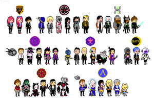 Pixel art of Corporate characters by TyTypes