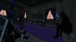 Zackary holds an impromptu squad meeting