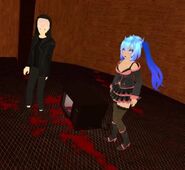 Anime boy Kenzo, Buza and Harly in the fighting pit in The Lair of Roflgator