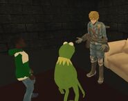 Robs plan to get Gapp to impress Luna involved having him beat up a gang. Why does the gang consist of a kid and a Kermit though?