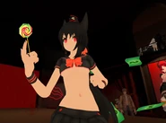 Posing with a lollipop