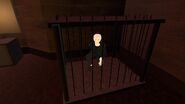 Anime boy Kenzo stuck in a cage in The Lair of Roflgator