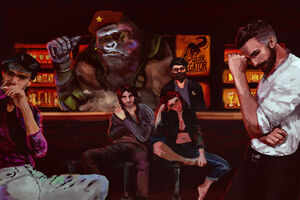 Artwork of Meech, Jor, Cyr, Crumpet, Sur_Lee and Roflgator by Golly at GollyFlower