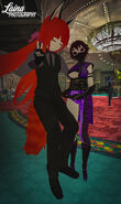 Yuuhi with a patron of Purple Lotus. Picture edited by HDMG.