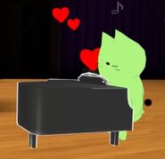 Egg playing piano
