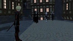 Victor and Godfrey's group arrive at the tavern