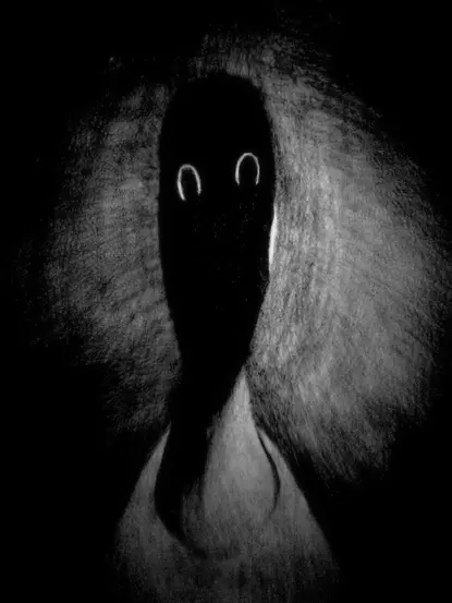 Black and white scary entity png