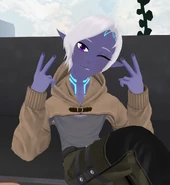 Ross as Ellek Myth, his Callous Row character