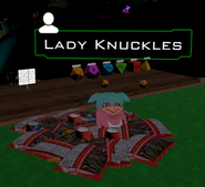 Lady in a nest of garbage