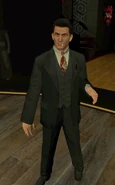 Portraying a mobster character.