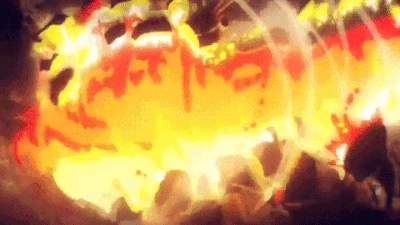 Karna destroying a plateau with his Mana Burst