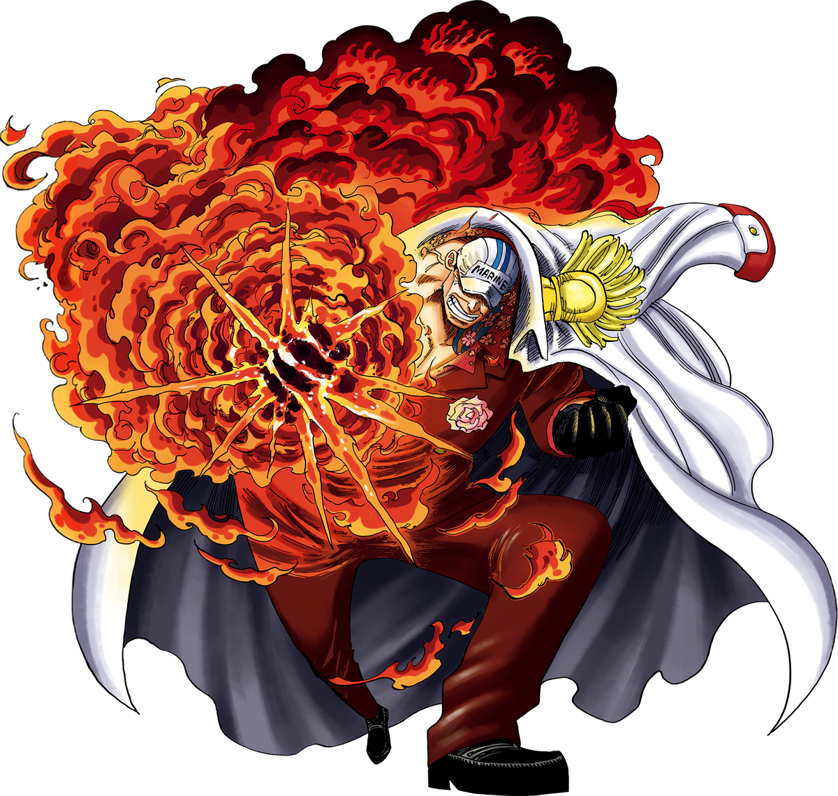 Akainu on fire PNG Image