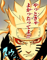 Naruto using Sage Mode with Kurama Mode, to be able to fight and damage Jūbi Jinchūriki Obito