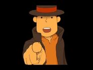 Layton solving a puzzle
