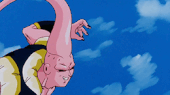 Super Buu fires Galactic Donuts