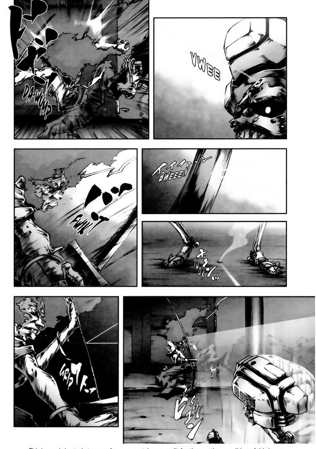 Afro Samurai Comic Battle Sequence Black and White Anime 