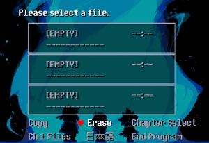 Deltarune game menu.
