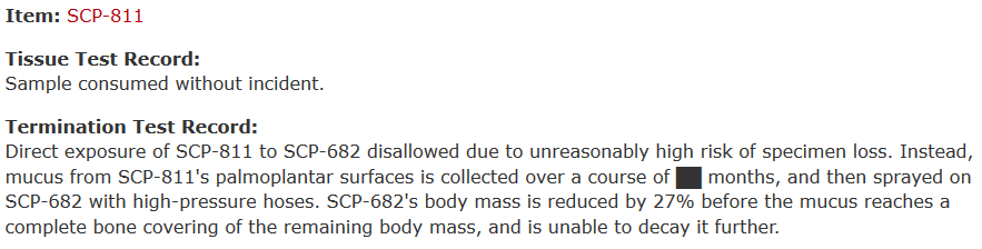 Test log: T-99869-Mar119/682 Sop termination test for scp 682 Test