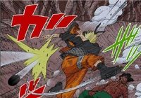 Naruto kicking the Truth-Seeking Ball with Six Paths Sage Mode.