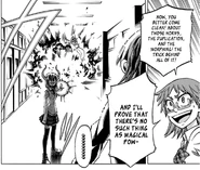 Akane blasting Ryou with a blast of energy