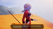 Towa holding Mira's remains in Dragon Ball: The Breakers