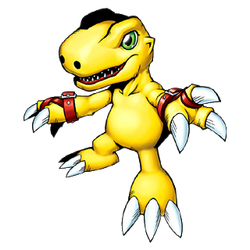 Principais estágios evolutivos do Agumon, um dos Digimon mais famosos.