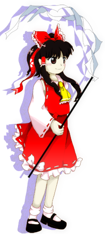 hakurei reimu and benikurage (touhou and 2 more) drawn by psychic_parrot