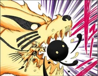 Kurama Mode Naruto using the Tailed Beast Bomb.