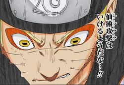 Sage Mode Naruto attacking Jūbi Jinchūriki Obito