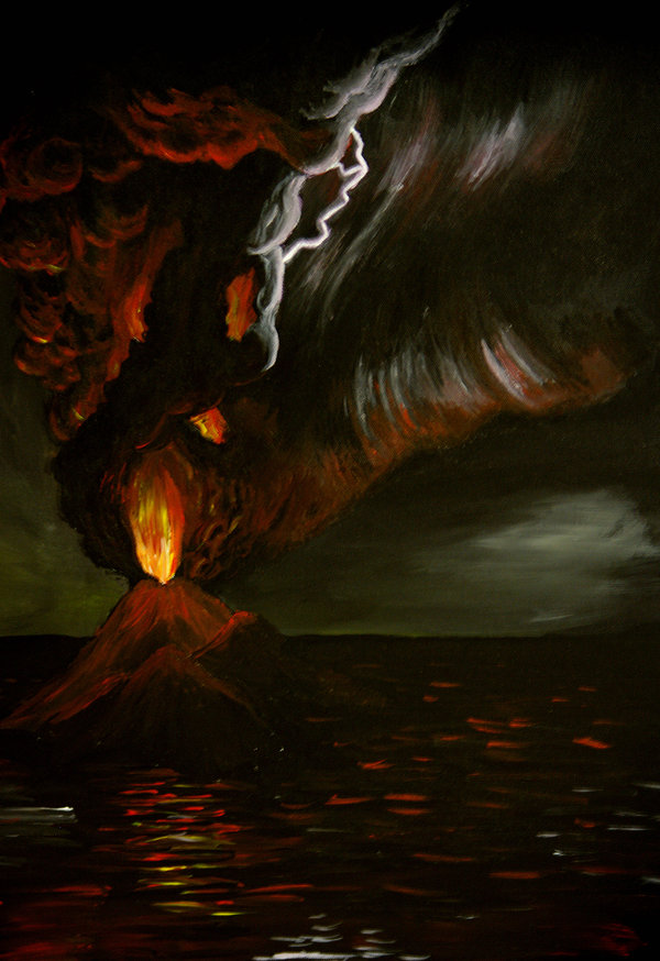 Korathos during volcanic eruption by Roobiebie on DeviantArt