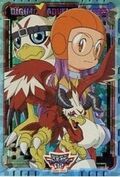 Miyako and Hawkmon