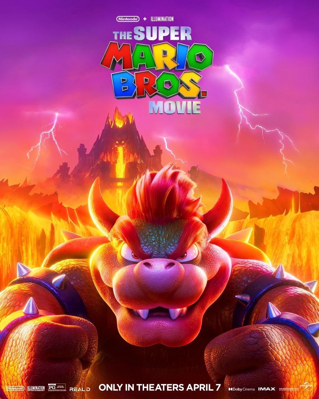 The Super Mario Bros. Movie – 7” Feature Bowser with Fire