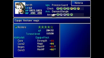 Aerith's Materia Menu