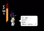 Noelle mentioning the voice, the voice of which is likely coming from the player entity.