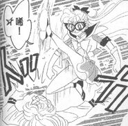 Sailor V kicking one of Narkissos' minions.