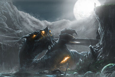 Acalagon the black (LOTR) vs Skyrim Dragons - Battles - Comic Vine