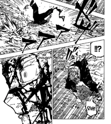 Yuji uses Blood Manipulation to reattach his leg