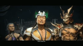 Shang Tsung effortlessly unlocks the door to the Hourglass.
