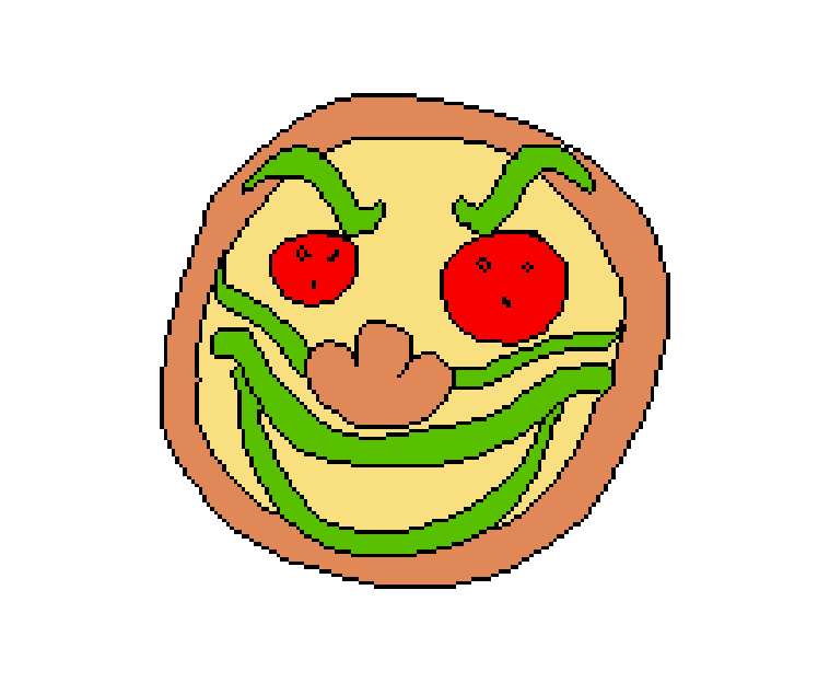 cartoon pizza face