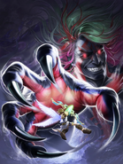 Promotional artwork showing Hades facing off with Pit